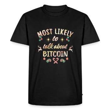 Les plus susceptibles de parler de Bitcoin - T-shirt Premium bio Homme - noir - Devant - Nico (187cm)