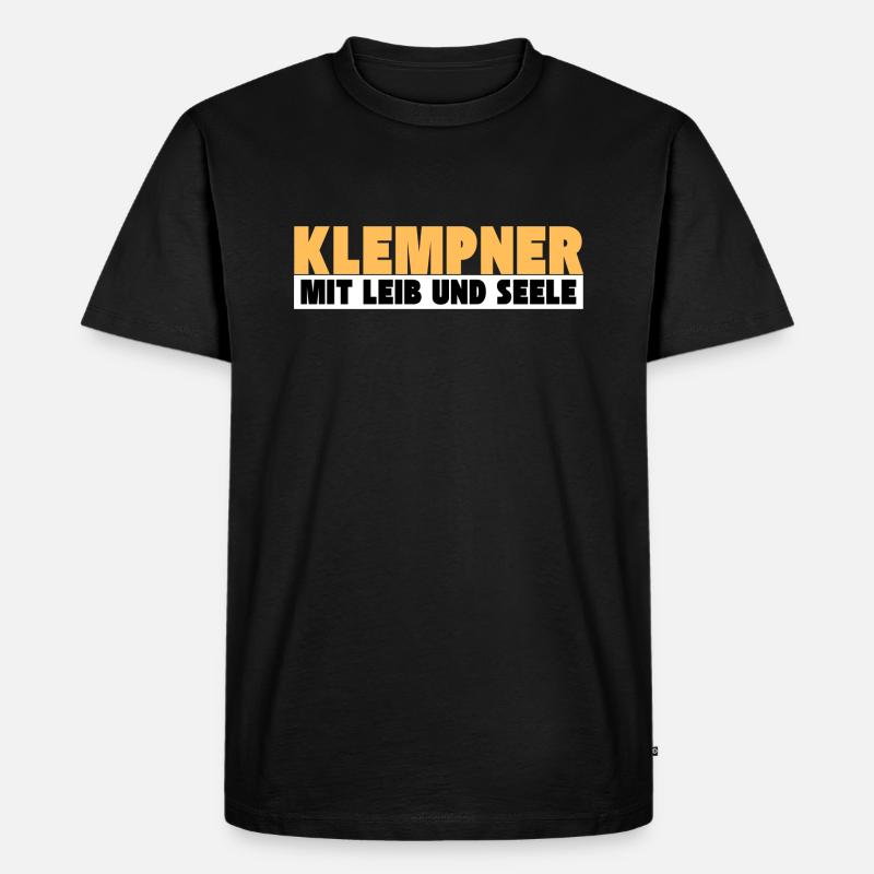 Klempner mit Leib und Seele - Männer Premium Bio T-Shirt - Schwarz