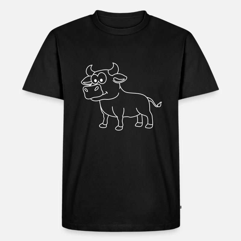 Stier Comic Tier - Männer Premium Bio T-Shirt - Schwarz
