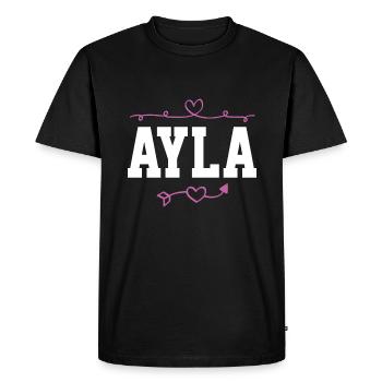 Ayla - Men's Premium Organic T-Shirt - black - Front - Nico (187cm)