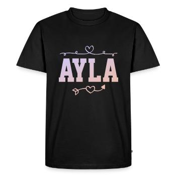 Ayla - Men's Premium Organic T-Shirt - black - Front - Nico (187cm)
