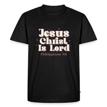 Jésus est Seigneur Étude biblique Christianisme - T-shirt Premium bio Homme - noir - Devant - Nico (187cm)
