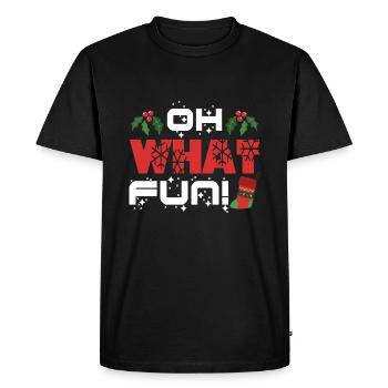 Christmas Oh What Fun - Men's Premium Organic T-Shirt - black - Front - Nico (187cm)