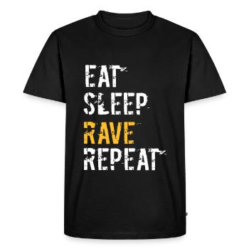Rave et répète - T-shirt Premium bio Homme - noir - Devant - Nico (187cm)