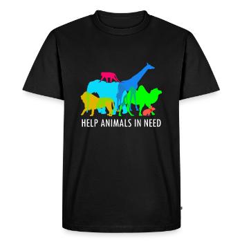 Aidez les animaux dans le besoin à secourir les - T-shirt Premium bio Homme - noir - Devant - Nico (187cm)