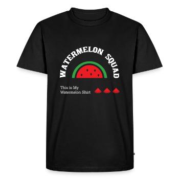 Melon tropical d'été Watermelon Squad - T-shirt Premium bio Homme - noir - Devant - Nico (187cm)