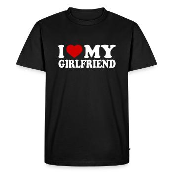 I love my girlfriend - T-shirt Premium bio Homme - noir - Devant - Nico (187cm)