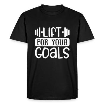 Lift For Your Goals - Men's Premium Organic T-Shirt - black - Front - Nico (187cm)