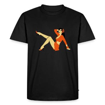 Pin-up de style rétro - T-shirt Premium bio Homme - noir - Devant - Nico (187cm)