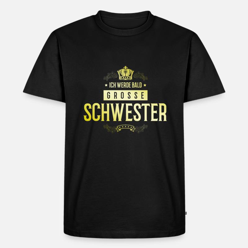 Ich werde Bald Schwester - Männer Premium Bio T-Shirt - Schwarz