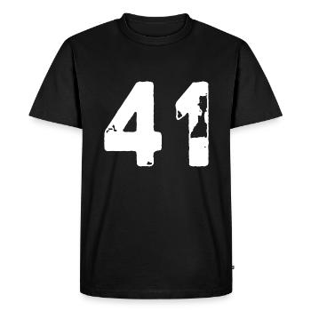 41 Maillot numéro - T-shirt Premium bio Homme - noir - Devant - Nico (187cm)