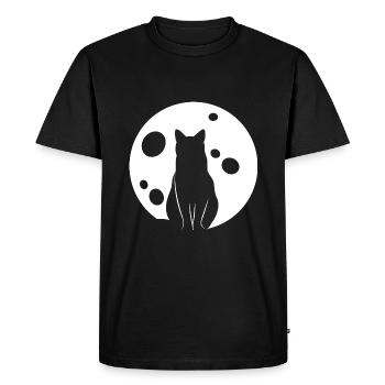 Chat dans la Lune Chats de nuit - T-shirt Premium bio Homme - noir - Devant - Nico (187cm)