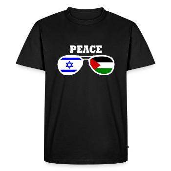 Free Palestine Israel peace - Men's Premium Organic T-Shirt - black - Front - Nico (187cm)