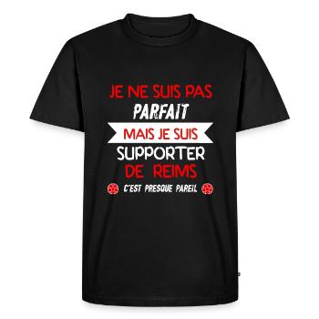 JE SUIS SUPPORTER DE REIMS - T-shirt Premium bio Homme - noir - Devant - Nico (187cm)
