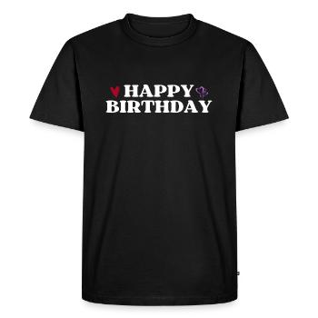 Happy Birthday - Men's Premium Organic T-Shirt - black - Front - Nico (187cm)