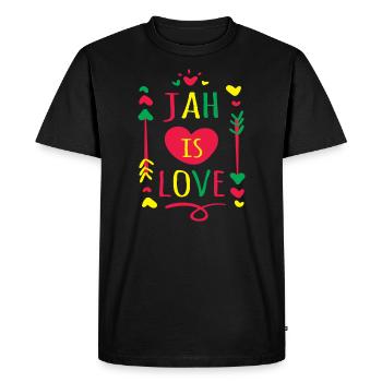 Jah is Love Gift pour la musique Rastafari & Reggae & - T-shirt Premium bio Homme - noir - Devant - Nico (187cm)