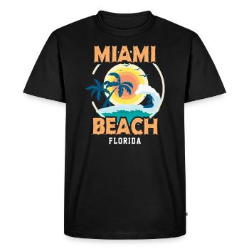 Rétro Cool Miami Beach Souvenir Cadeau Floride - T-shirt Premium bio Homme - noir - Devant - Nico (187cm)
