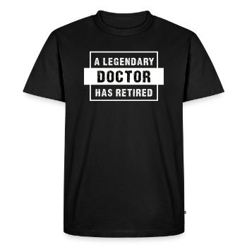 Doctor Retirement Gift. Retired Doctor, medical - Men's Premium Organic T-Shirt - black - Front - Nico (187cm)
