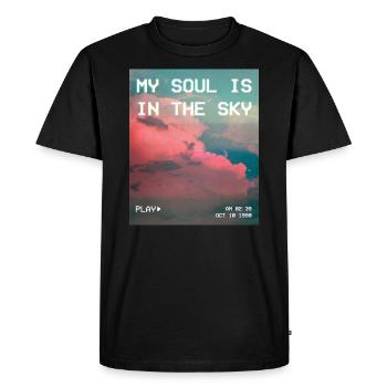 My Soul Is In The Sky Aesthetic Vaporwave - Men's Premium Organic T-Shirt - black - Front - Nico (187cm)
