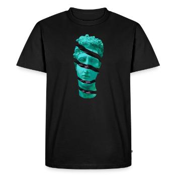 Aesthetic Vaporwave Statue. Sliced Greek Statue - Men's Premium Organic T-Shirt - black - Front - Nico (187cm)