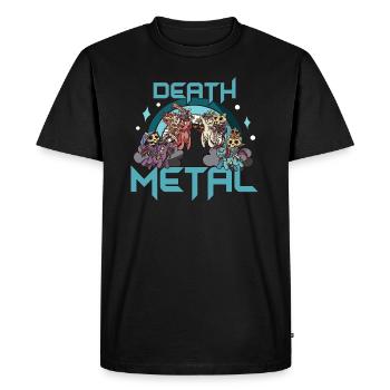 Death Metal Licorne cheval chat squelette - T-shirt Premium bio Homme - noir - Devant - Nico (187cm)