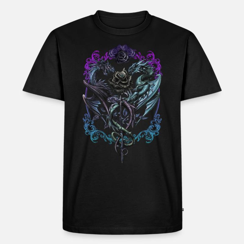 Alchemy England Caduceus Rex - Männer Premium Bio T-Shirt - Schwarz
