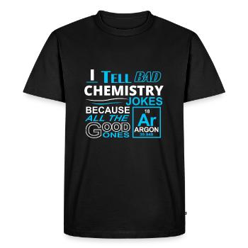 Je raconte des blagues sur la chimie - T-shirt Premium bio Homme - noir - Devant - Nico (187cm)