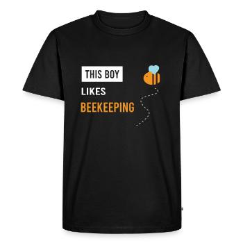 Boy Likes Beeekeeping Wildlife Honey - Men's Premium Organic T-Shirt - black - Front - Nico (187cm)