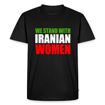 We stand with iranian women - T-shirt Premium bio Homme - noir - Devant - Nico (187cm)