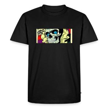 Bande dessinée Crâne - T-shirt Premium bio Homme - noir - Devant - Nico (187cm)