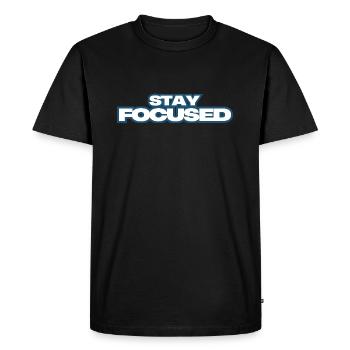 Stay Focused - Men's Premium Organic T-Shirt - black - Front - Nico (187cm)