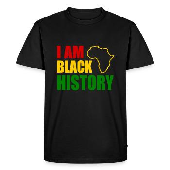 I am black history - T-shirt Premium bio Homme - noir - Devant - Nico (187cm)