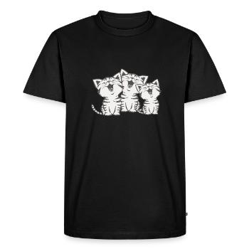 Chats chat chorus chantant chats cadeau miaou - T-shirt Premium bio Homme - noir - Devant - Nico (187cm)