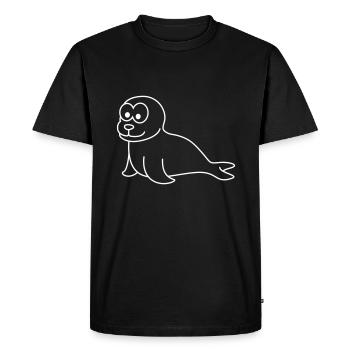 Seal Animal Comic - Men's Premium Organic T-Shirt - black - Front - Nico (187cm)