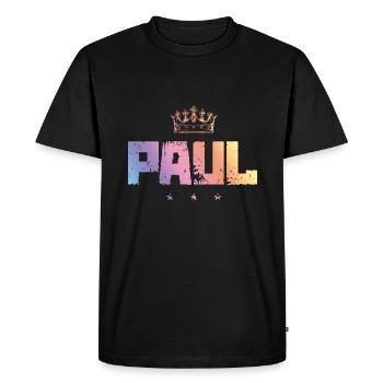 Paul - Men's Premium Organic T-Shirt - black - Front - Nico (187cm)