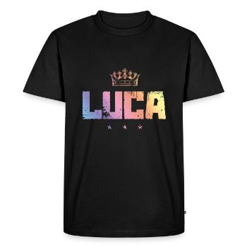 Luca - T-shirt Premium bio Homme - noir - Devant - Nico (187cm)