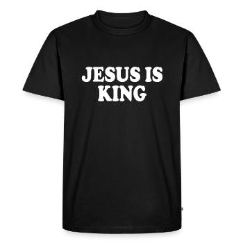 Jesus is king - T-shirt Premium bio Homme - noir - Devant - Nico (187cm)