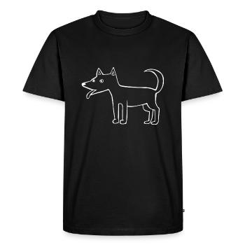 Joli dessin de chien, illustration d'un chiot - T-shirt Premium bio Homme - noir - Devant - Nico (187cm)