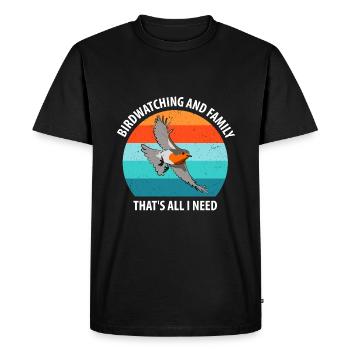 Observation des oiseaux Observation des oiseaux Observation des oiseaux - T-shirt Premium bio Homme - noir - Devant - Nico (187cm)