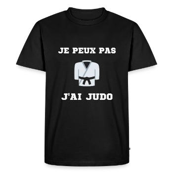 Je peux pas j'ai Judo Judoka Ceinture Noir Sport - T-shirt Premium bio Homme - noir - Devant - Nico (187cm)
