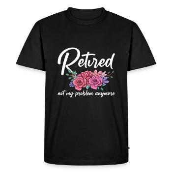 La retraite n’est plus mon problème - T-shirt Premium bio Homme - noir - Devant - Nico (187cm)