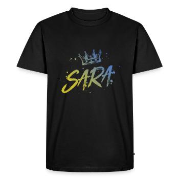 Sara - T-shirt Premium bio Homme - noir - Devant - Nico (187cm)