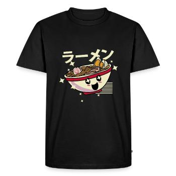 Ramen Bowl nouilles Kawaii Cuisine japonaise Anime - T-shirt Premium bio Homme - noir - Devant - Nico (187cm)