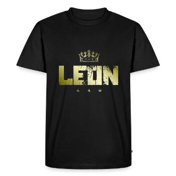 Léon - T-shirt Premium bio Homme - noir - Devant - Nico (187cm)