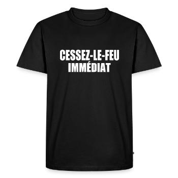 cessez-le-feu immédiat - T-shirt Premium bio Homme - noir - Devant - Nico (187cm)