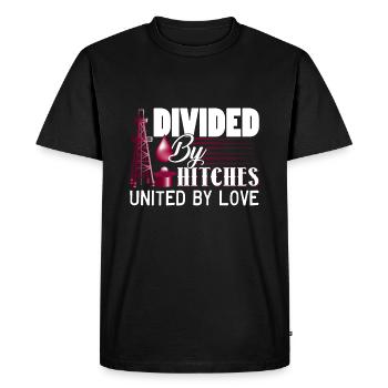 Oilfield Worker Divided By Hitches United By Love - Men's Premium Organic T-Shirt - black - Front - Nico (187cm)
