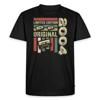 Millésime 2004 - Citation d’anniversaire rétro 2004 - T-shirt Premium bio Homme - noir - Devant - Nico (187cm)