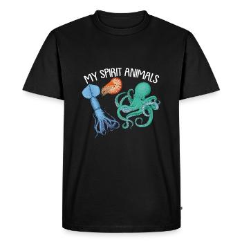 Céphalopode, pieuvre, pieuvre - T-shirt Premium bio Homme - noir - Devant - Nico (187cm)