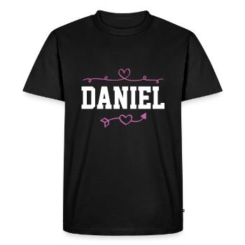 Daniel - T-shirt Premium bio Homme - noir - Devant - Nico (187cm)