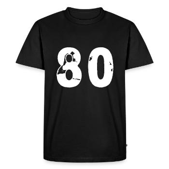 Maillot 80 numéro - T-shirt Premium bio Homme - noir - Devant - Nico (187cm)